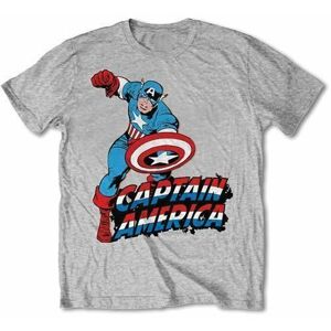 Marvel Tričko Comics Simple Captain America L Šedá