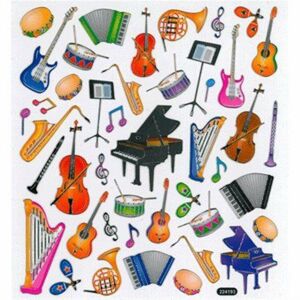 Music Sales Stickers Musical Instruments Nálepka Multi