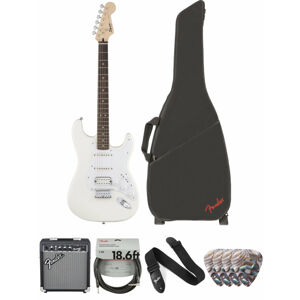 Fender Squier Bullet Stratocaster HSS HT IL Arctic White Deluxe SET Arctic White