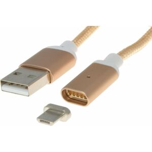 PremiumCord Magnetic microUSB Charging Cable Gold Zlatá 1 m USB kabel