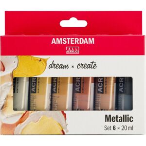 Amsterdam Sada akrylových barev 6x20 ml Metallics