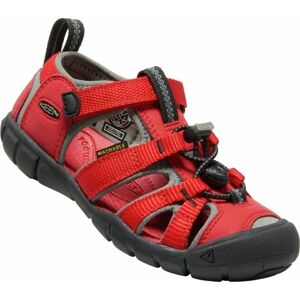 Keen Dětské turistické boty Seacamp II CNX Children Sandals Racing Red/Gargoyle 29