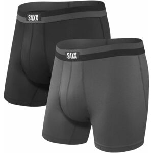 SAXX Sport Mesh 2-Pack Boxer Brief Black/Graphite 2XL Fitness spodní prádlo