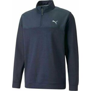 Puma Cloudspun Colorblock 1/4 Zip Mens Sweater Navy Blazer/Navy Blazer L