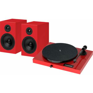 Pro-Ject Juke Box E1 + Speaker Box 5 OM5e High Gloss Red
