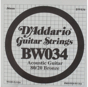 D'Addario BW034 80/20 BRONZE 034 Samostatná struna pro kytaru