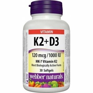 Webber Naturals Vitamin K2 + D3 Kapsle