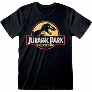 Jurassic Park Tričko Original Logo Distressed Černá S