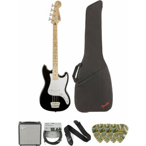 Fender Squier Bronco Bass MN Black Deluxe SET Černá