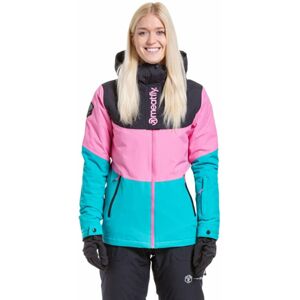 Meatfly Kirsten Womens SNB and Ski Jacket Hot Pink/Turquoise M Lyžařská bunda