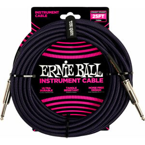 Ernie Ball Braided Straight Straight Inst Cable Fialová 7,5 m Rovný - Rovný